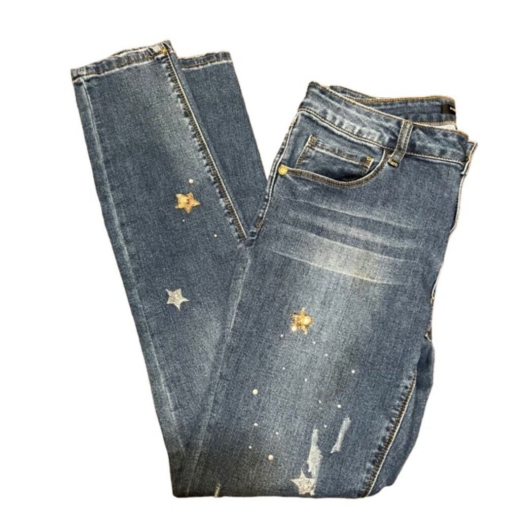 Romeo &‎ Juliet Couture Sequined Star Jeans Medium Wash Size Medium